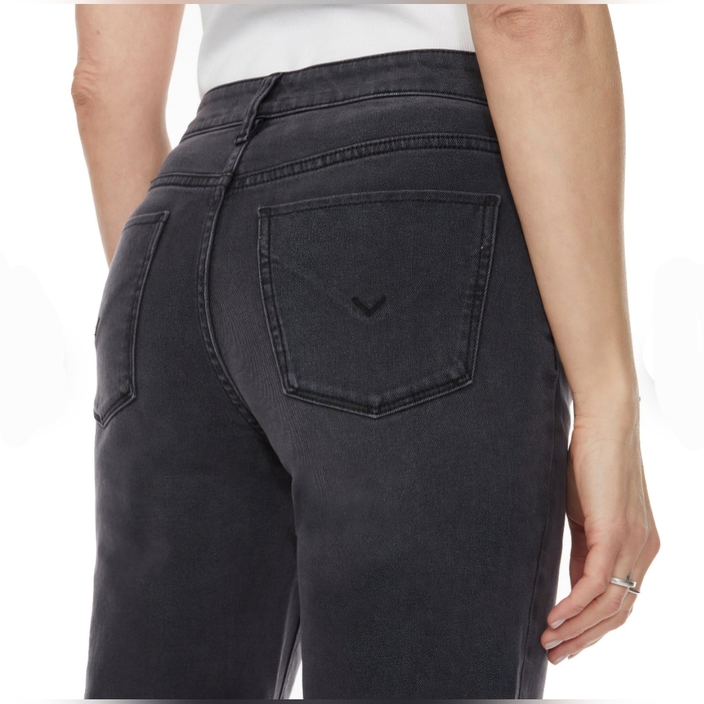 NEW! Hudson Black Wash Straight Leg Mid Rise Jeans - Picture 4 of 15